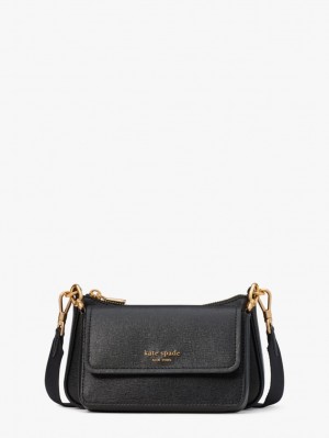 Black Kate Spade Morgan Double Up Crossbody | WQUY98123