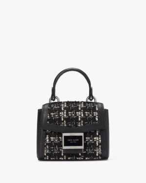 Black Multi Kate Spade Katy Tweed Micro Crossbody | XKAE43215