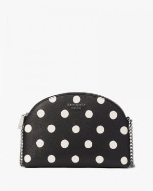 Black Multi Kate Spade Morgan Sunshine Dot Double-zip Dome Crossbody | JPLA16745