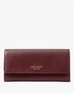 Cordovan Kate Spade Morgan Flap Continental Wallet | QOMY87641