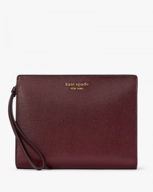 Cordovan Kate Spade Morgan Gusseted Wristlet | GVKZ17835