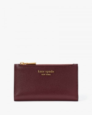 Cordovan Kate Spade Morgan Small Slim Bifold Wallet | MNKR63217