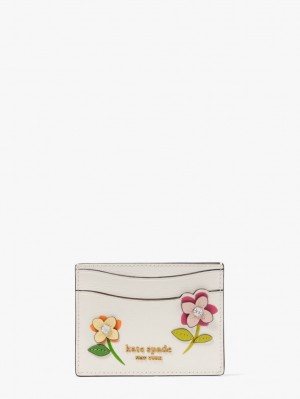 Cream Multi Kate Spade In Bloom Flower Cardholder | EYUA95671