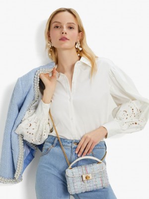 Fresh White Kate Spade Poplin Embroidered Cutwork Shirt | NLUO75098