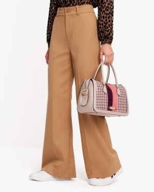 Light Tobacco Kate Spade Wide Leg Wool Pants | PLRS89027