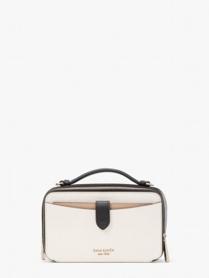 Parchment Multi Kate Spade Hudson Colorblocked Double-zip Crossbody | GEBR23596