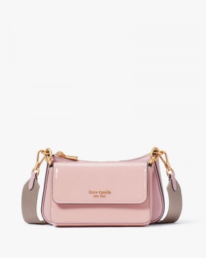 Pink Dune Kate Spade Double Up Patent Leather Crossbody | QXHK63421