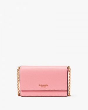 Salmon Pink Kate Spade Morgan Flap Chain Wallet | ZNOX29547