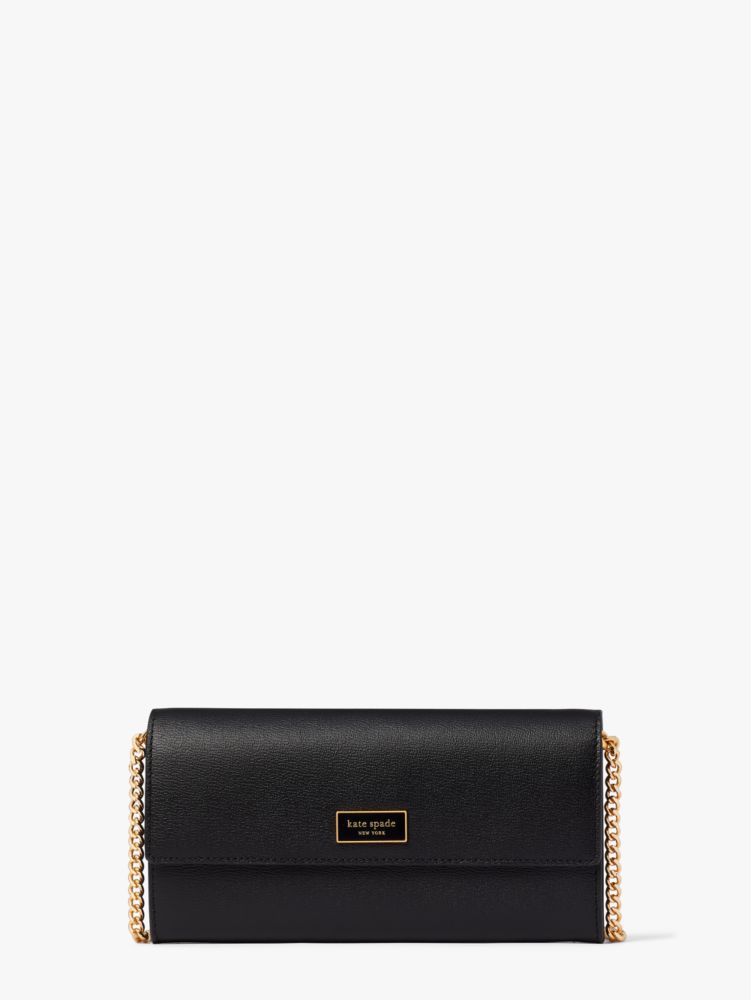 Black Kate Spade Katy Flap Continental Wallet Crossbody | RUZO79352