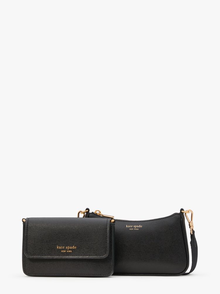 Black Kate Spade Morgan Double Up Crossbody | WQUY98123