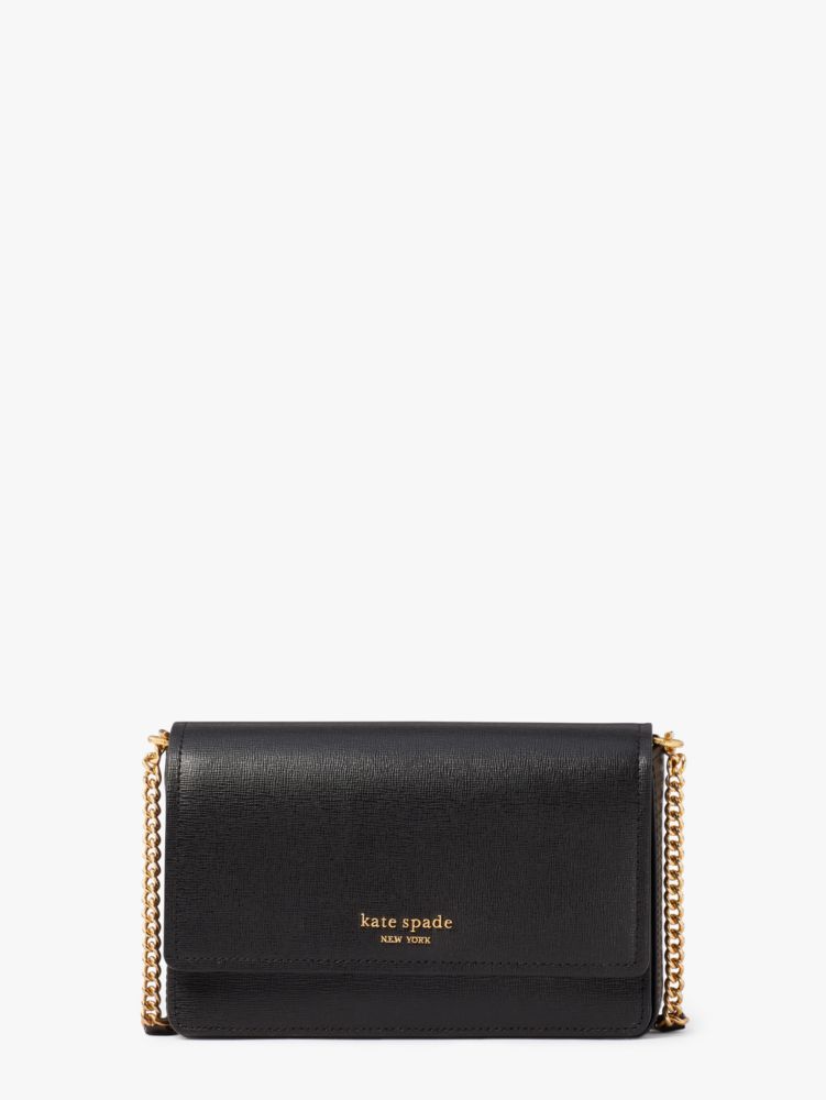 Black Kate Spade Morgan Flap Chain Wallet | WXTU10652