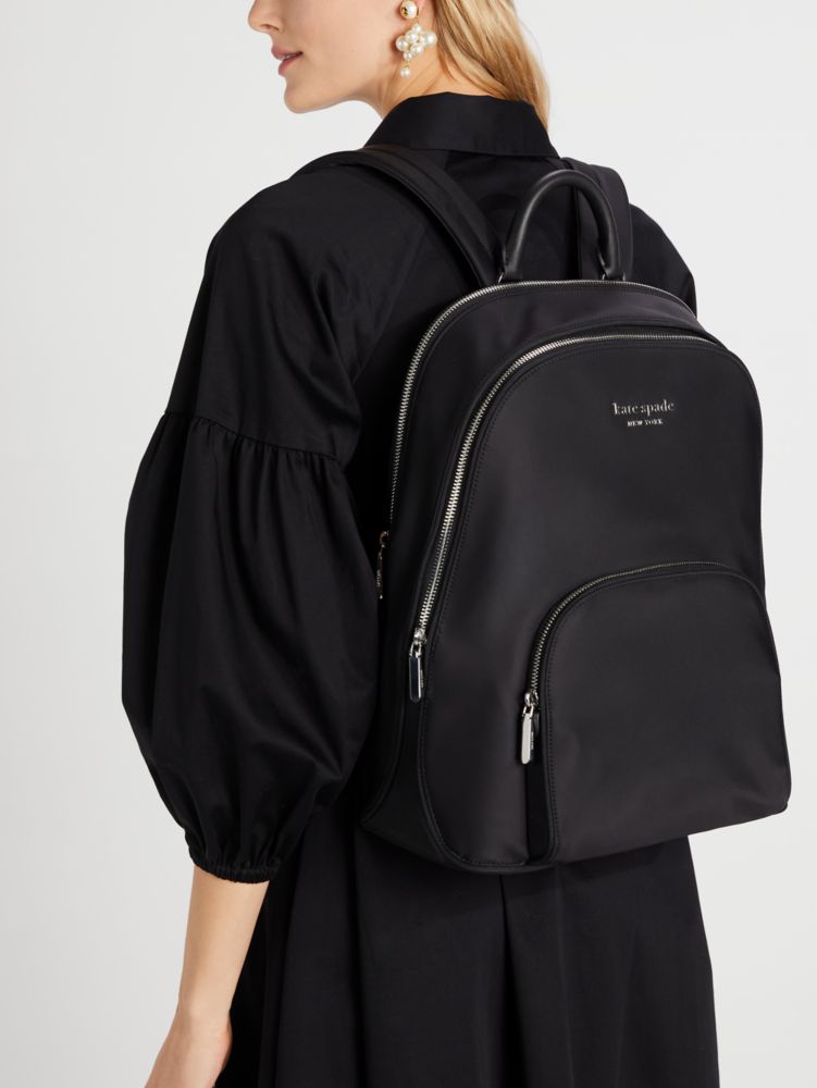 Black Kate Spade Sam KSNYL Nylon Laptop Backpack | JQYH67419