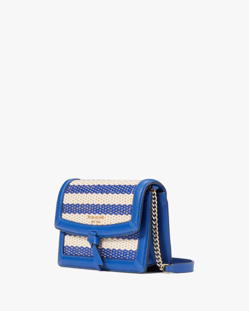 Classic Blue Multi Kate Spade Knott Striped Flap Crossbody | MBRI31254