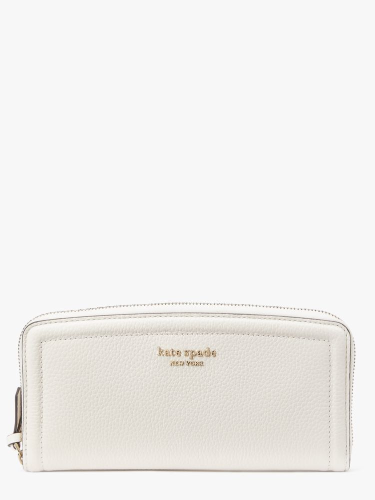 Cream Kate Spade Knott Slim Continental Wallet | VQPS86527