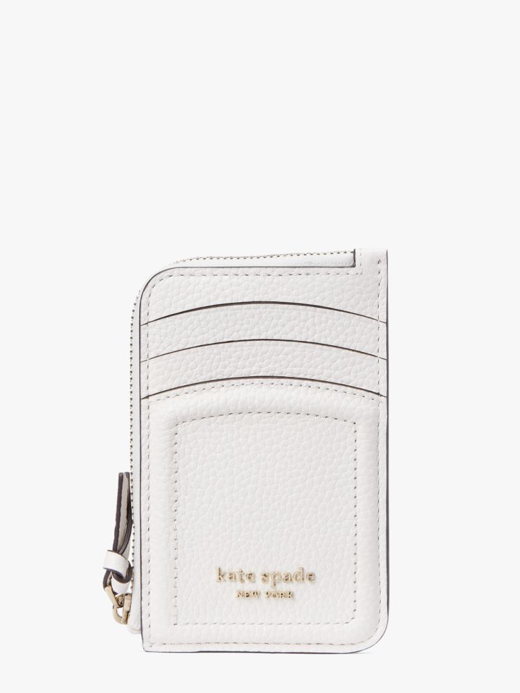 Cream Kate Spade Knott Zip Cardholder | VOWD53462