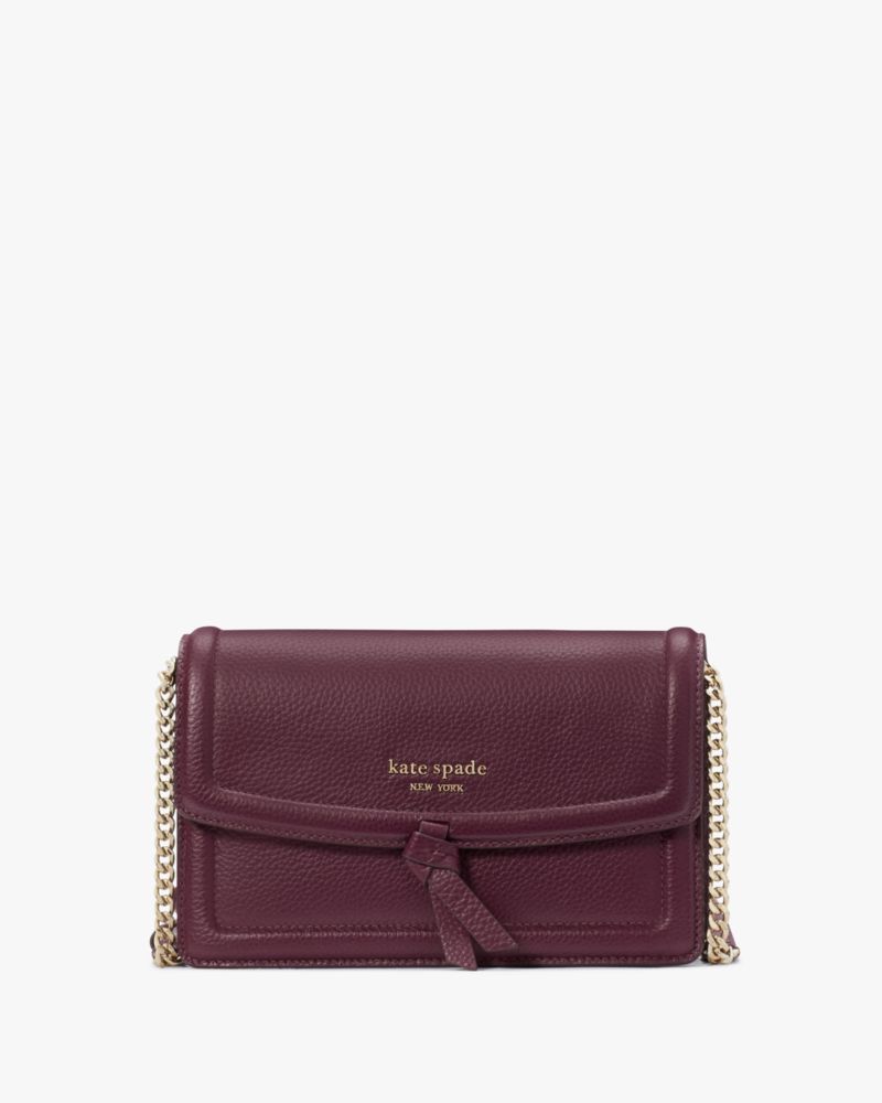 Deep Cherry Kate Spade Knott Flap Crossbody | FQPL39641