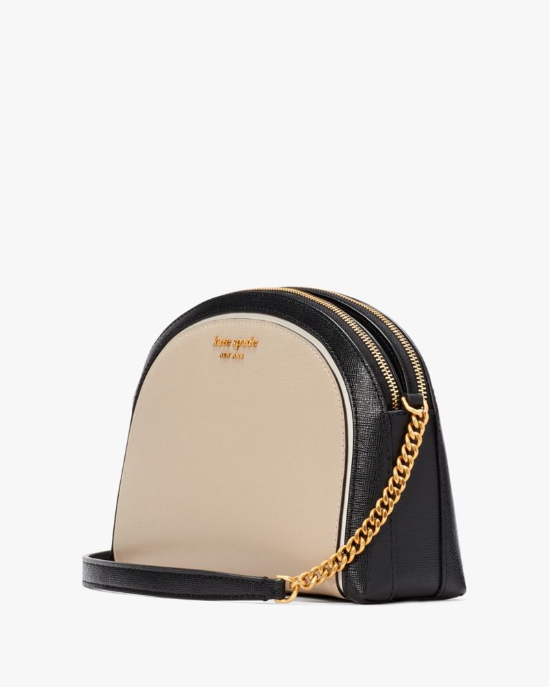 Earthenware Black Multi Kate Spade Morgan Colorblocked Double-zip Dome Crossbody | NURM05647