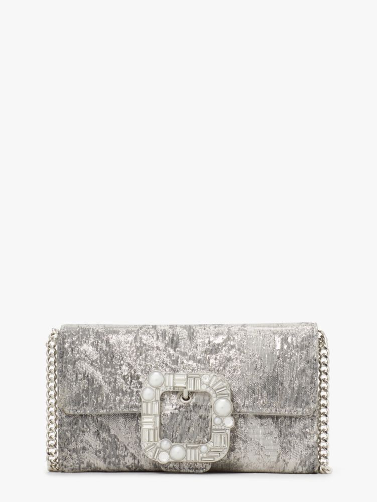 Pale Gold Multi Kate Spade Bridal Buckle Lurex Crossbody | FQJM71684