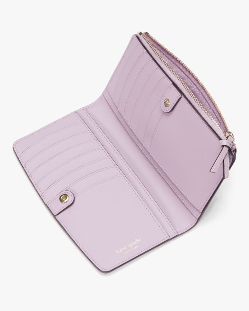 Violet Mist Kate Spade Knott Zip Slim Wallet | ECKM94760